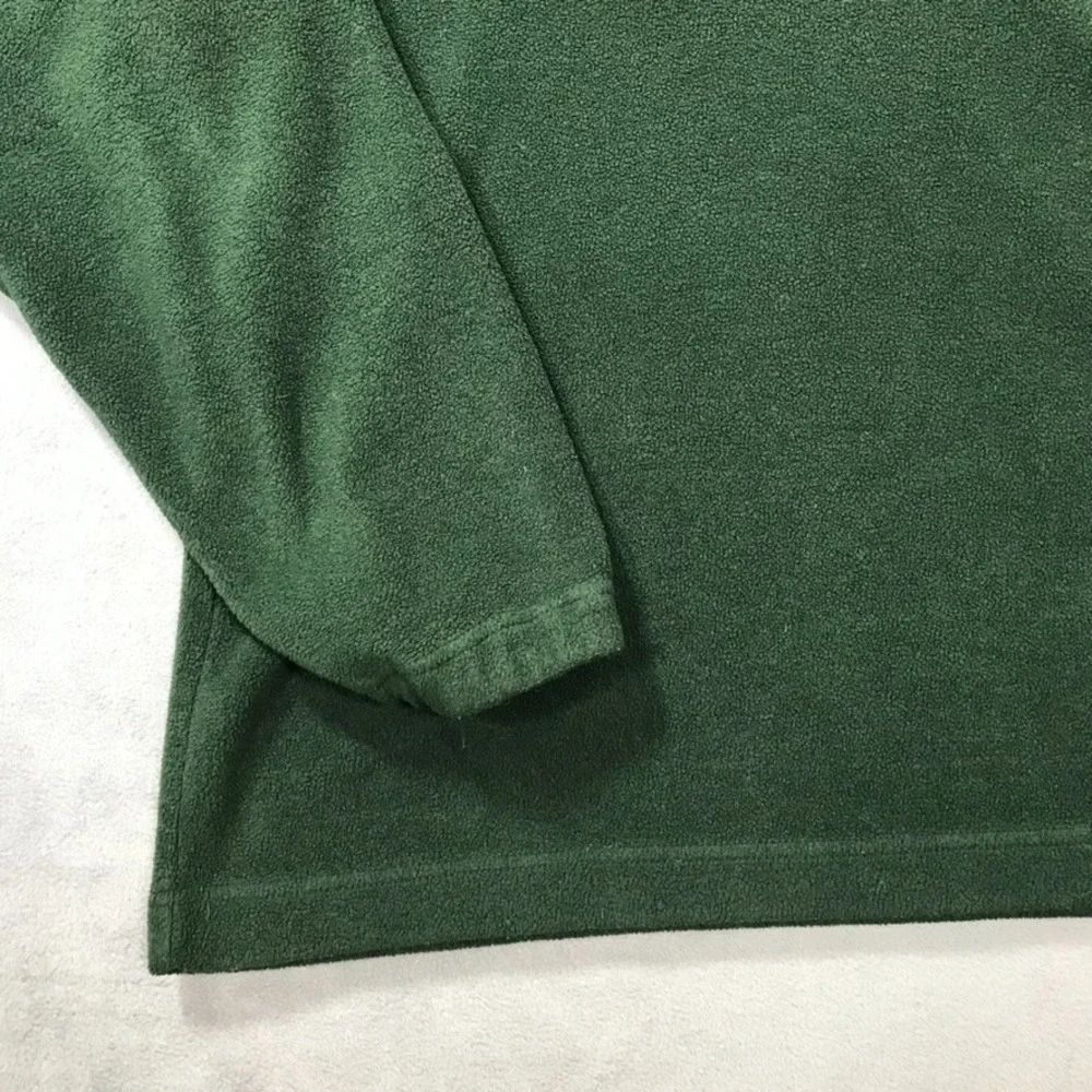 Vintage J. Crew Fleece Sweater Jacket Men's Extra Large Green 1/4 Zip Pullover